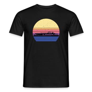 Fährschiff Retro Fähre - Männer T-Shirt - Schwarz - Vorne - AI Model Male 178 light (178cm)