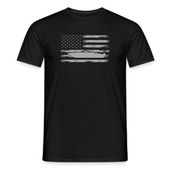 Motorboat USA Flag - Men's T-Shirt - black - Front - AI Model Male 178 light (178cm)