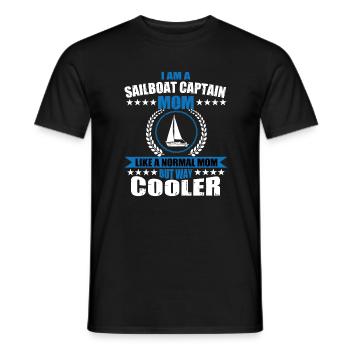 Funny sailboat captain-mother - Men's T-Shirt - black - Front - AI Model Male 178 light (178cm)