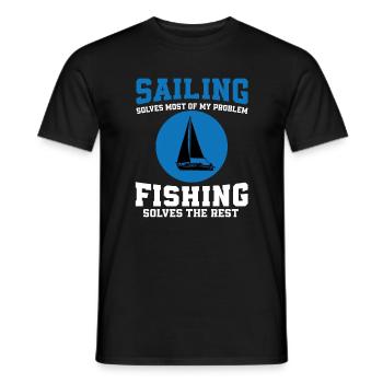Great Sailing And Fishing - Men's T-Shirt - black - Front - AI Model Male 178 light (178cm)