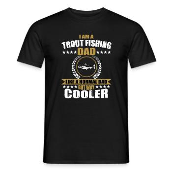 Trout Angler Papa - Men's T-Shirt - black - Front - AI Model Male 178 light (178cm)