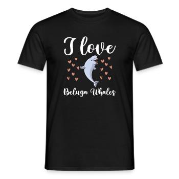 J’adore les bélugas - T-shirt homme - noir - Devant - AI Model Male 178 light (178cm)
