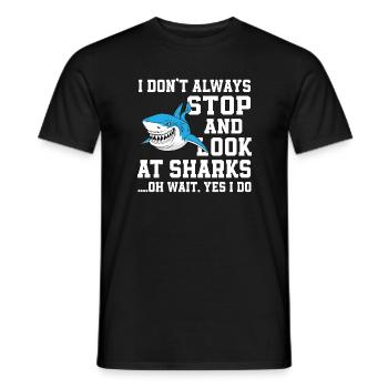 Funny shark saying - Men's T-Shirt - black - Front - AI Model Male 178 light (178cm)