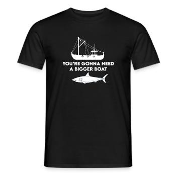 Lustiges Hai Design Für Bootsbesitzer - Männer T-Shirt - Schwarz - Vorne - AI Model Male 178 light (178cm)