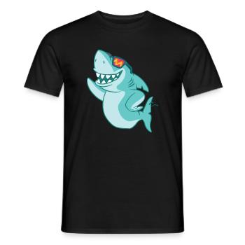 Cooler Hai Mit Sonnenbrille - Männer T-Shirt - Schwarz - Vorne - AI Model Male 178 light (178cm)