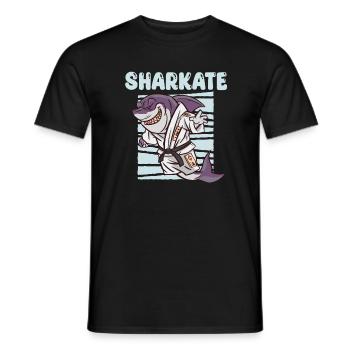 Sharkate Lustiger Karate-haifisch - Männer T-Shirt - Schwarz - Vorne - AI Model Male 178 light (178cm)