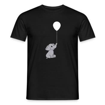 Doux bébé éléphant - T-shirt homme - noir - Devant - AI Model Male 178 light (178cm)