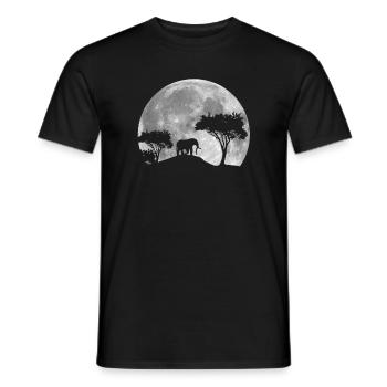 Elefant Im Mond - Männer T-Shirt - Schwarz - Vorne - AI Model Male 178 light (178cm)