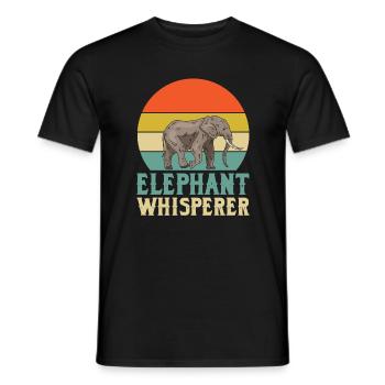 Chuchoteur d’éléphant - T-shirt homme - noir - Devant - AI Model Male 178 light (178cm)