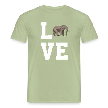 Dear Elephants - Men's T-Shirt - sage - Front - AI Model Male 178 light (178cm)