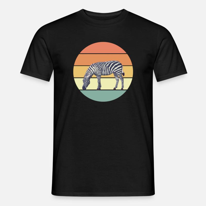 Retro Zebra Gift - Men's T-shirt - black