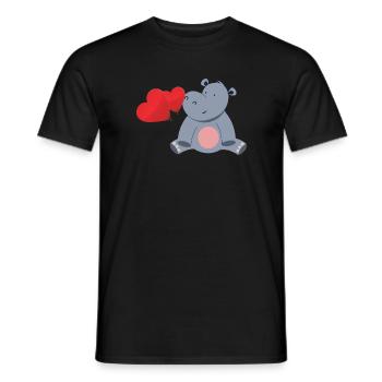 Hippopotame doux - T-shirt homme - noir - Devant - AI Model Male 178 light (178cm)