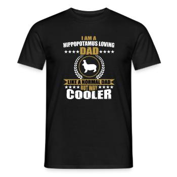Hippo Loving Father - Men's T-Shirt - black - Front - AI Model Male 178 light (178cm)