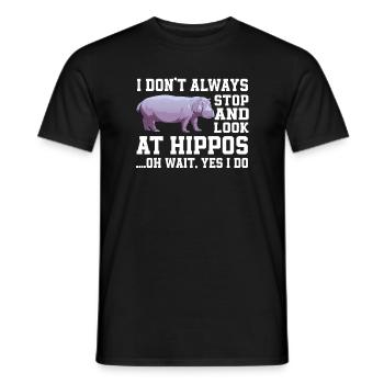 Drôle de T-Shirt Hippo - T-shirt homme - noir - Devant - AI Model Male 178 light (178cm)