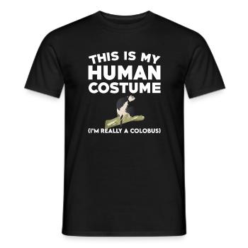 Funny Colobus Monkey Shirt - Men's T-Shirt - black - Front - AI Model Male 178 light (178cm)
