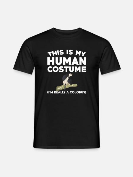 Funny Colobus Monkey Shirt - Men's T-Shirt - black