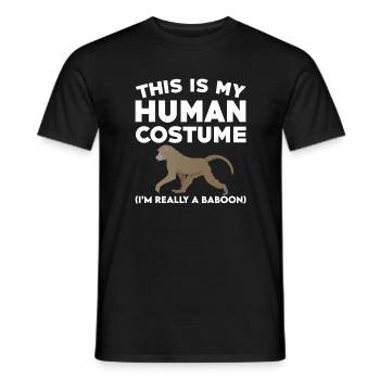 Funny baboon saying - Men's T-Shirt - black - Front - AI Model Male 178 light (178cm)