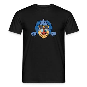 Baboon with sunglasses - Men's T-Shirt - black - Front - AI Model Male 178 light (178cm)