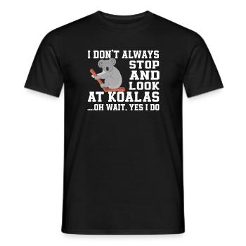 Funny Koala Bear - Men's T-Shirt - black - Front - AI Model Male 178 light (178cm)