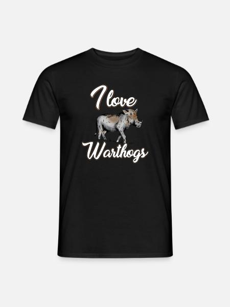 I love warthogs - Men's T-Shirt - black