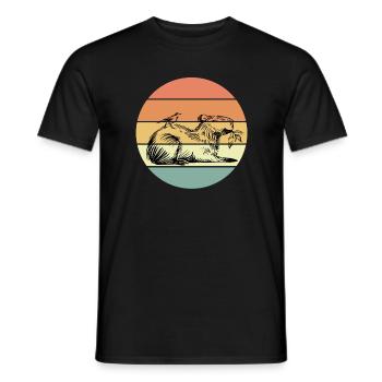 T-shirt rétro Capybara - T-shirt homme - noir - Devant - AI Model Male 178 light (178cm)