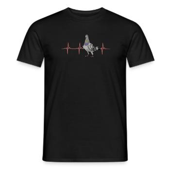 Conception de battement de cœur de pigeon - T-shirt homme - noir - Devant - AI Model Male 178 light (178cm)