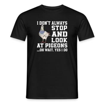 Drôle de chemise de pigeon - T-shirt homme - noir - Devant - AI Model Male 178 light (178cm)