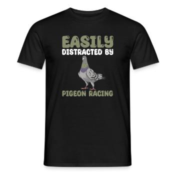 cadeau de course de pigeon - T-shirt homme - noir - Devant - AI Model Male 178 light (178cm)