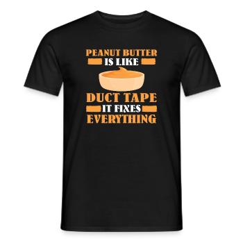 Drôle de beurre de cacahuète disant - T-shirt homme - noir - Devant - AI Model Male 178 light (178cm)