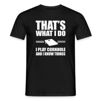 Cornhole Spieler Geschenk - Männer T-Shirt - Schwarz - Vorne - AI Model Male 178 light (178cm)