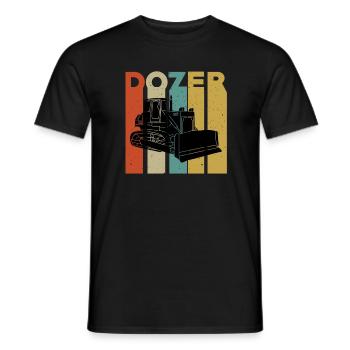 T-shirt bulldozer rétro - T-shirt homme - noir - Devant - AI Model Male 178 light (178cm)