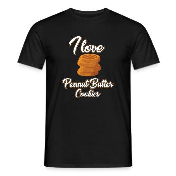 J’adore les biscuits au beurre de cacahuète - T-shirt homme - noir - Devant - AI Model Male 178 light (178cm)