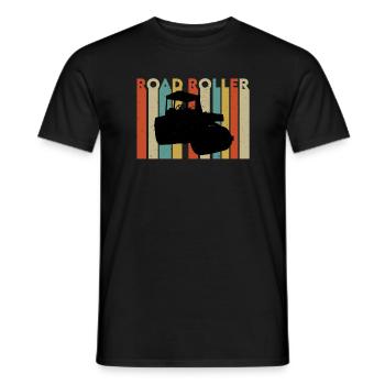 Retro Walze Strassenbau - Männer T-Shirt - Schwarz - Vorne - AI Model Male 178 light (178cm)