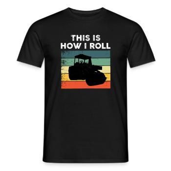 Conducteur de rouleau compresseur - T-shirt homme - noir - Devant - AI Model Male 178 light (178cm)