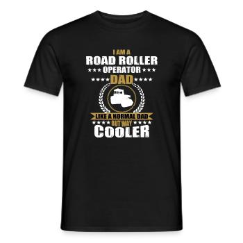 Walze Papa Strassenbauer - Männer T-Shirt - Schwarz - Vorne - AI Model Male 178 light (178cm)