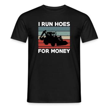 Funny Backhoe Loader Design - Men's T-Shirt - black - Front - AI Model Male 178 light (178cm)