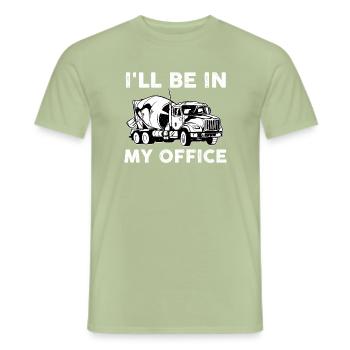Camion Mélangeur Cadeau Béton - T-shirt homme - vert sauge - Devant - AI Model Male 178 light (178cm)
