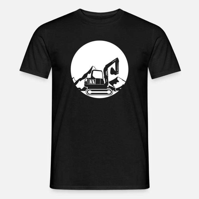 Minibagger Berg Design - Männer T-Shirt - Schwarz