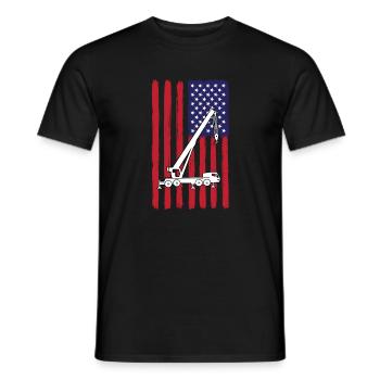 USA Kran - Männer T-Shirt - Schwarz - Vorne - AI Model Male 178 light (178cm)