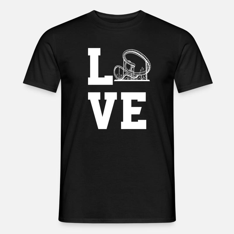 Liebe Achterbahnen - Männer T-Shirt - Schwarz