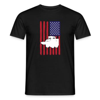 Skid steer loader with USA flag - Men's T-Shirt - black - Front - AI Model Male 178 light (178cm)