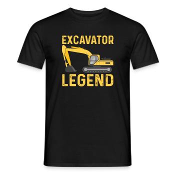 Excavator Legend - Men's T-Shirt - black - Front - AI Model Male 178 light (178cm)