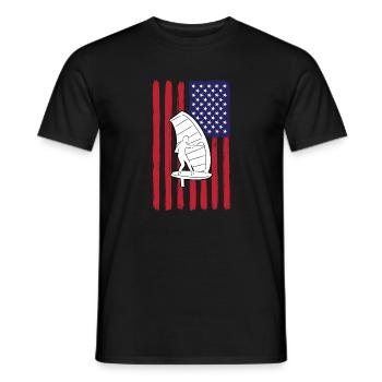 Wing Foiling America - T-shirt homme - noir - Devant - AI Model Male 178 light (178cm)
