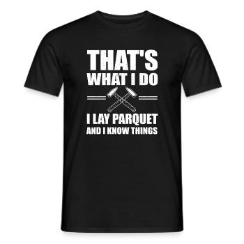 Lustiges Parkettverleger Shirt - Männer T-Shirt - Schwarz - Vorne - AI Model Male 178 light (178cm)