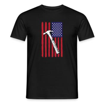 USA Fahne Bauarbeiter - Männer T-Shirt - Schwarz - Vorne - AI Model Male 178 light (178cm)