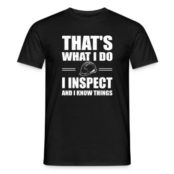 Funny Building Inspector T-Shirt - Men's T-Shirt - black - Front - AI Model Male 178 light (178cm)