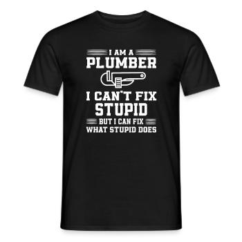 Funny plumber's gift - Men's T-Shirt - black - Front - AI Model Male 178 light (178cm)