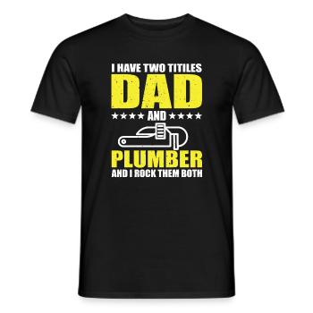 Plumber and Dad - Men's T-Shirt - black - Front - AI Model Male 178 light (178cm)