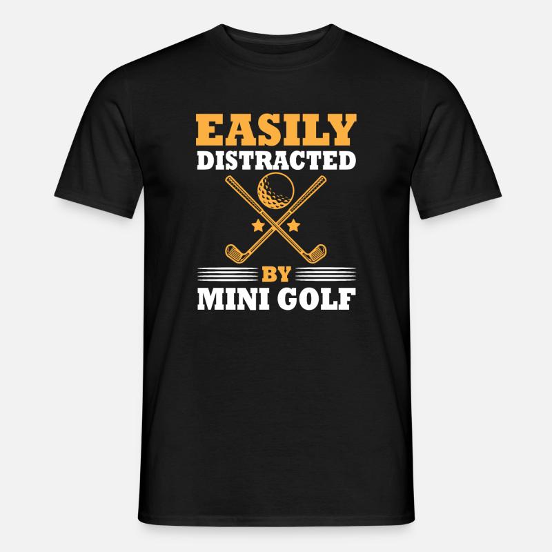 Facilement distrait par le minigolf - T-shirt homme - noir