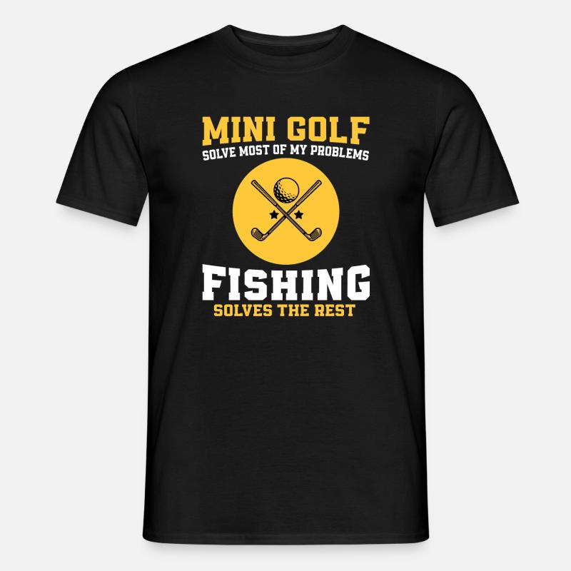 Minigolf Und Fischen - Männer T-Shirt - Schwarz